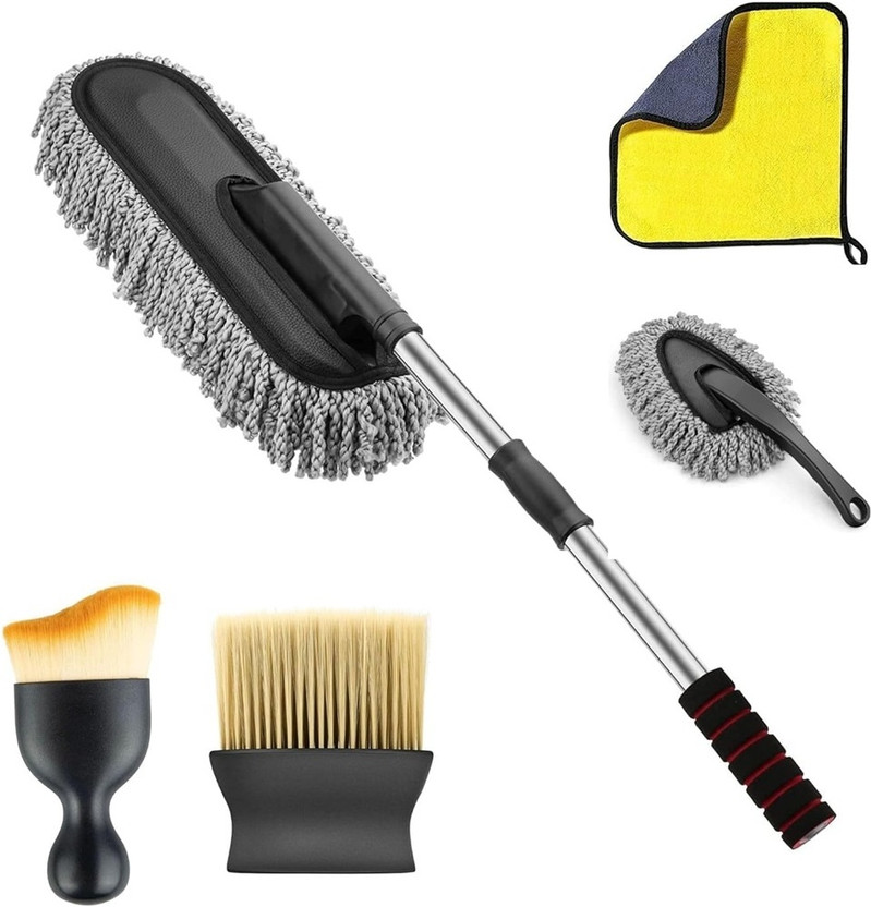 ORJILO Car Duster Kit for Car Cleaning, 5 PCS Microfiber Car Combo