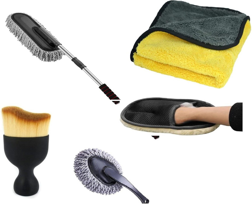 Honch Honch 5 PCS Microfiber Car Duster Kit|Interior & Exterior Car Cleaning Detailing Tool Wet and Dry Duster Set(Pack of 5) - Flipkart Deal