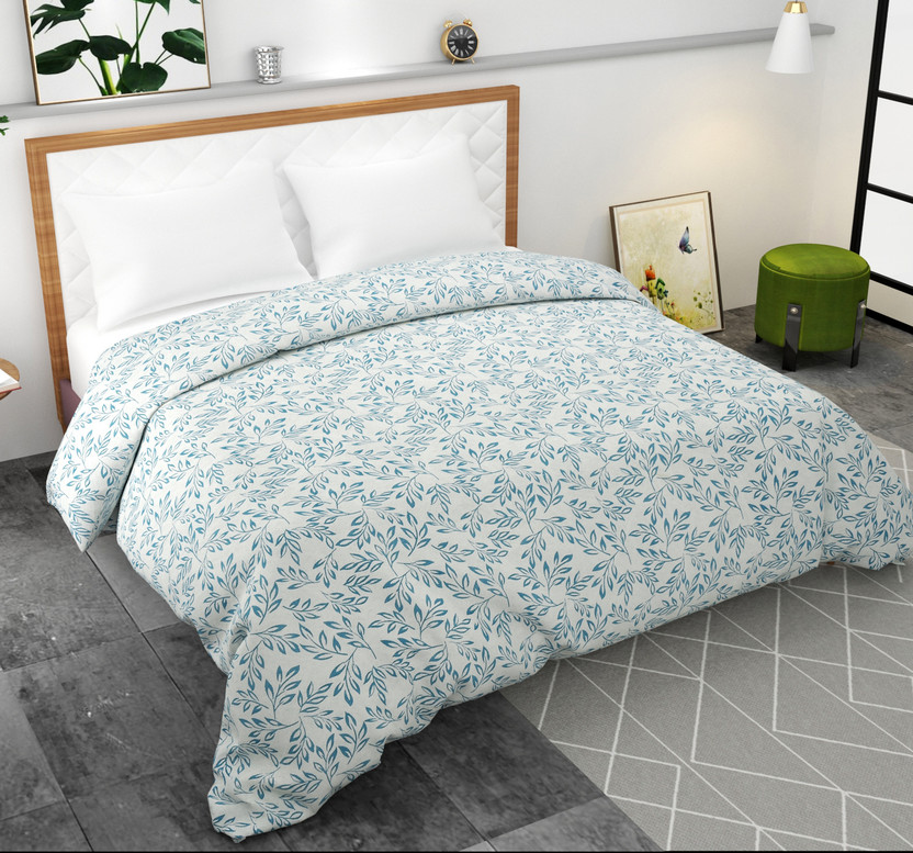ATCamber Double Cotton Duvet Cover(Light Blue, White)