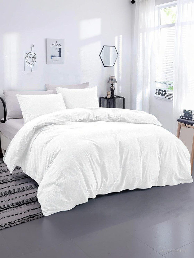 lacoza King Cotton Duvet Cover(White)