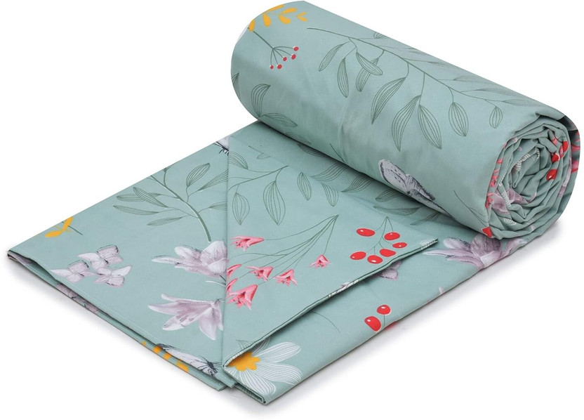 RRC Single Polycotton Duvet Cover(Light Green, Yellow)