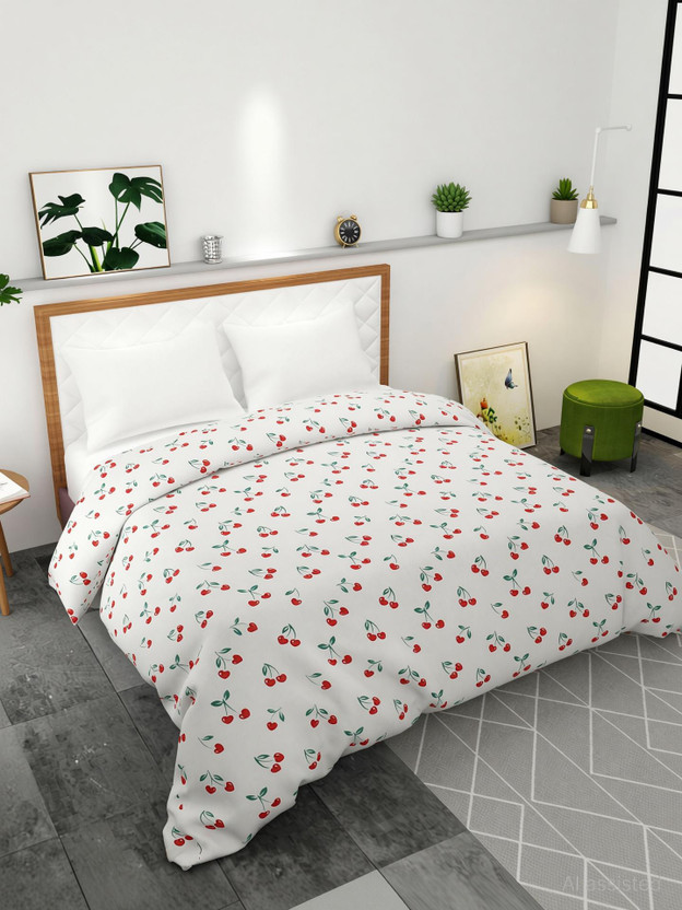 ATCamber Double Cotton Duvet Cover(White, Red)