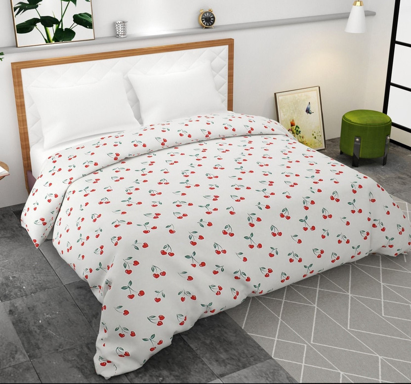 ATCamber Double Cotton Duvet Cover(White, Red)