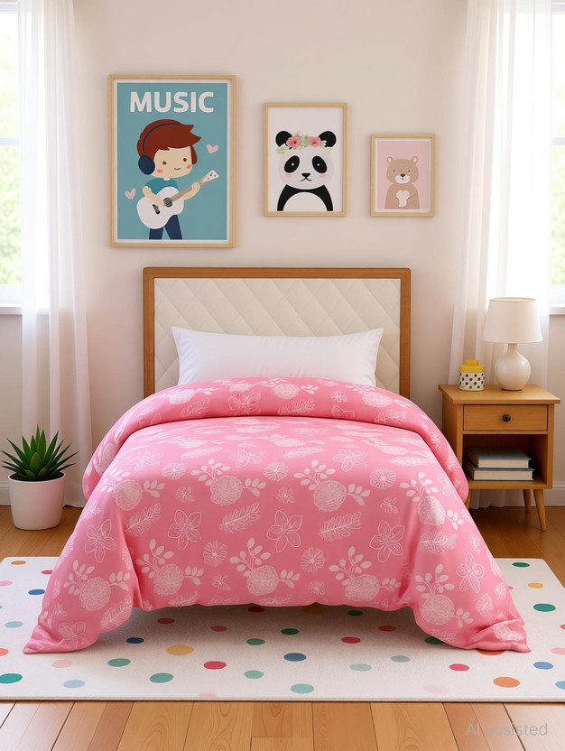 ATCamber Single Cotton Duvet Cover(Pink)