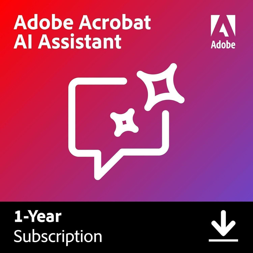 Adobe Adobe Acrobat AI Assistant | Chat with PDFs, Auto-Summarise & Smart Search | 12-Month | Email Key - Flipkart Deal