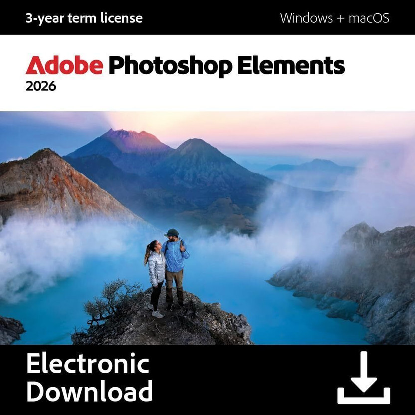 Adobe Photoshop Elements 2026 | Easy Video Editing for Beginners | AI Tools | 3-Year Licence | PC & Mac | Email Key