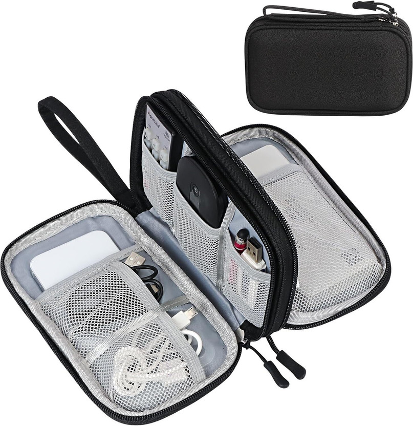 kshtabhanjan Travel Cable Organizer Bag Pouch Electronic Accessories Portable Storage Bag(Black)