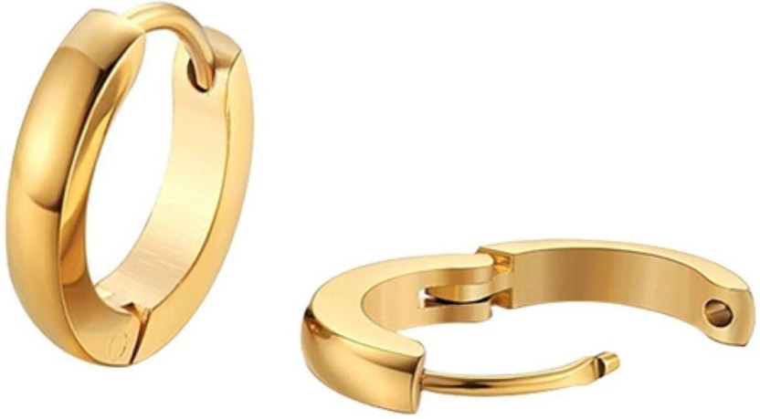 shivay Mens Jewellery Valentine Multi Gold Bali Stud Hoop earrings for men/ Ear rings Cubic Zirconia Copper, Brass, Stainless Steel Hoop Earring