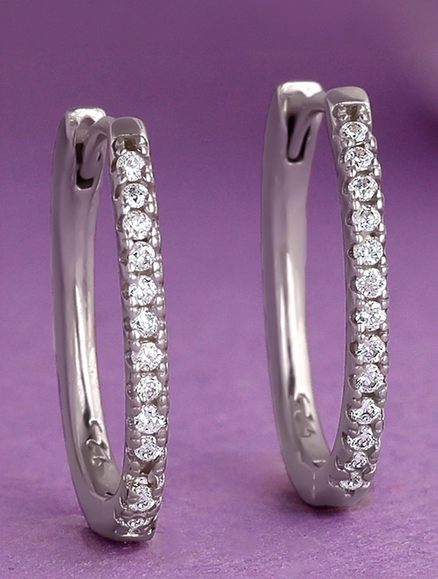 GIVA GIVA 925 Silver Zircon Twinkling Hoop Earrings|Lifetime Plating|6 Month Warranty Zircon Sterling Silver Hoop Earring - Flipkart Deal