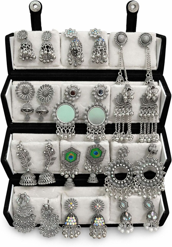 Sihn 12 Pair Earrings Box for Women I Stylish Artificial Earrings Combo Alloy Drops & Danglers