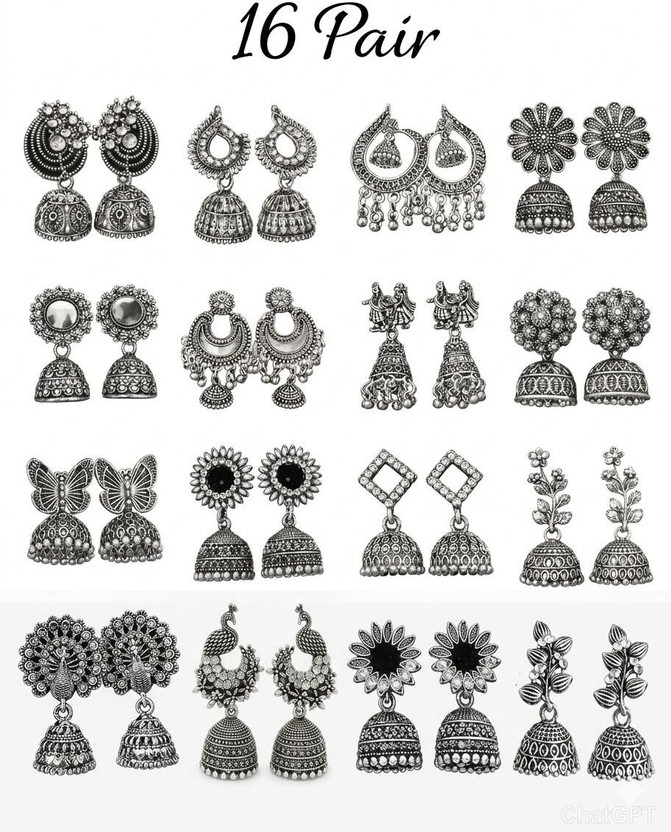 Being Being Owl ( Pack Of 16 ) Alloy Jhumki Earring, Drops & Danglers - Flipkart Deal