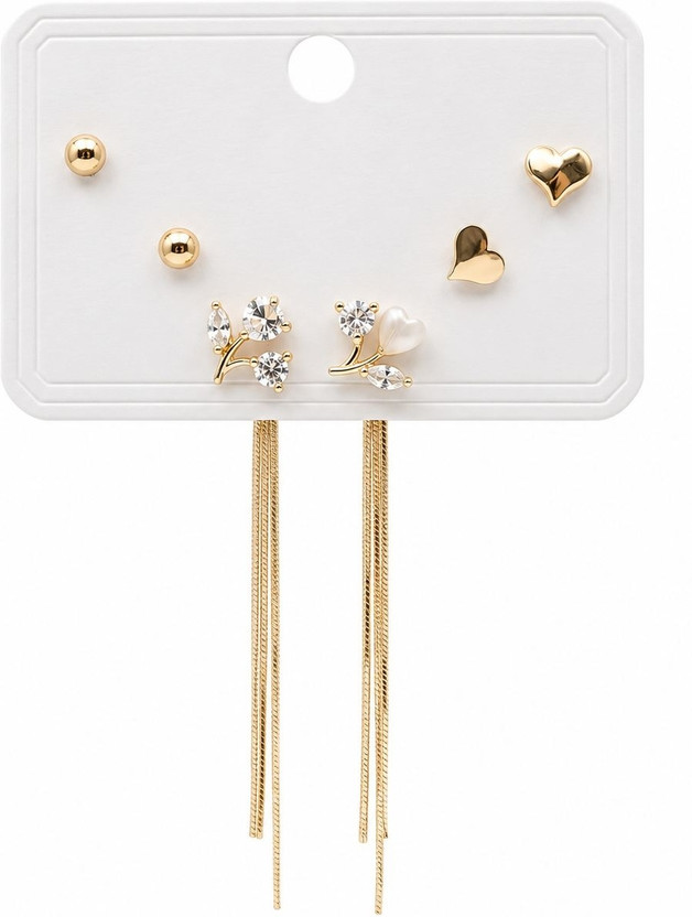 ARVES ARVES Gold-Tone Multi-Style Earring Set Alloy Earring Set, Stud Earring, Drops & Danglers - Flipkart Deal