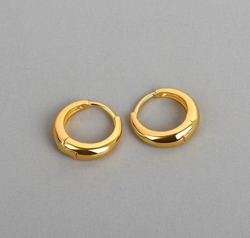 Aksha Collection Gold plated hoop earring Gold, Copper Clip-on Earring