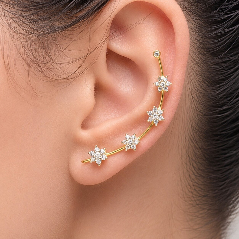JDX JDX American Diamond EarCuff Cubic Zirconia Alloy Clip-on Earring - Flipkart Deal