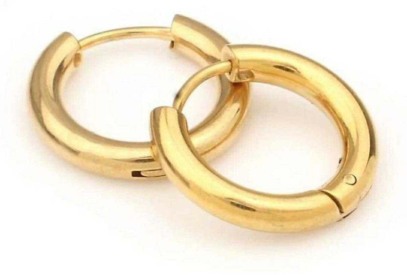 HOUSEOFTRENDZZ Mens Jewellery Valentine Multi Gold Bali Stud Hoop earrings for men/ Ear rings Combo For Men / Gents / Boys / unisex Non-Piercing Ear mens jewellery Salman khan style Earrings High Polish (PACK OF 1 PAIR) GOLD Stainless Steel Drops & Danglers, Huggie Earring, Hoop Earring