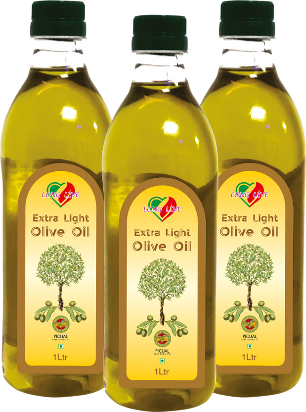 Long Live Extra Light Olive Oil First Cold Pressed(Imported from Italy) -1 Ltr Pack of 3 Olive Oil(3 L)