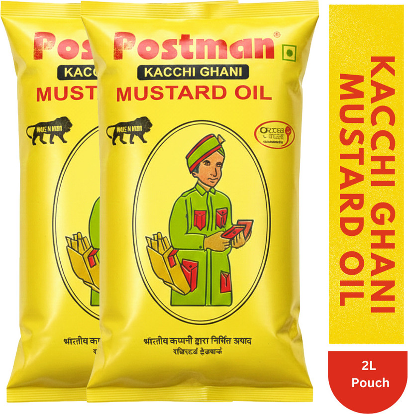 Postman Kachi Ghani Wood Pressed Mustard Oil(2 x 1 L)