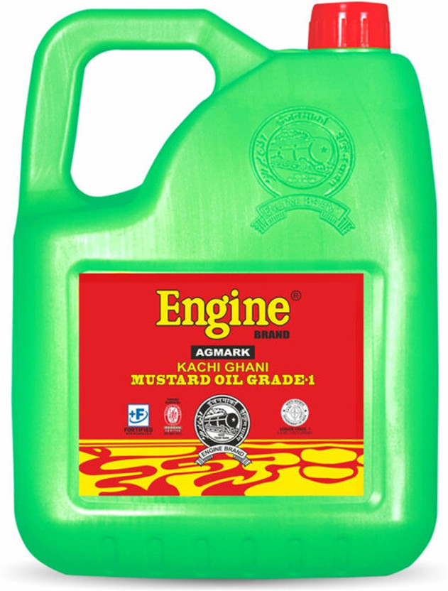 Engine Kachi Ghani Mustard Oil 2 liter - Agmark Grade - 1 Mustard Oil Can(2 L)