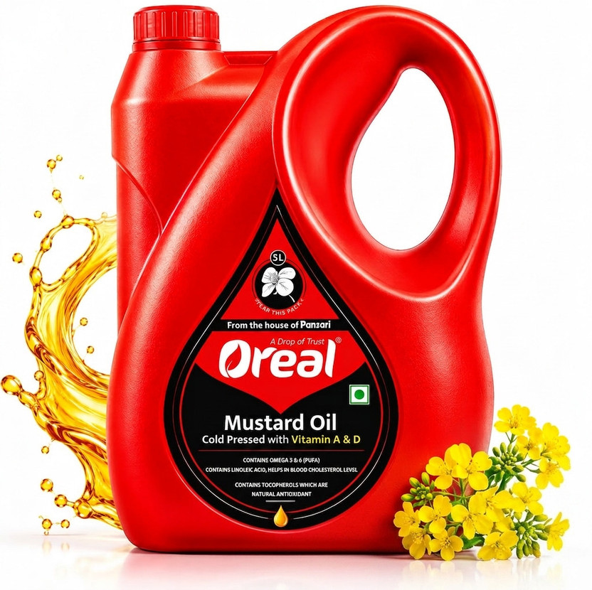 Oreal Cold Press with Goodness of Vitamin A & D Mustard Oil(5 L)