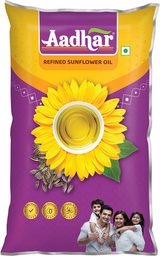 Aadhar Refined Sunflower Oil Pouch(800 g)