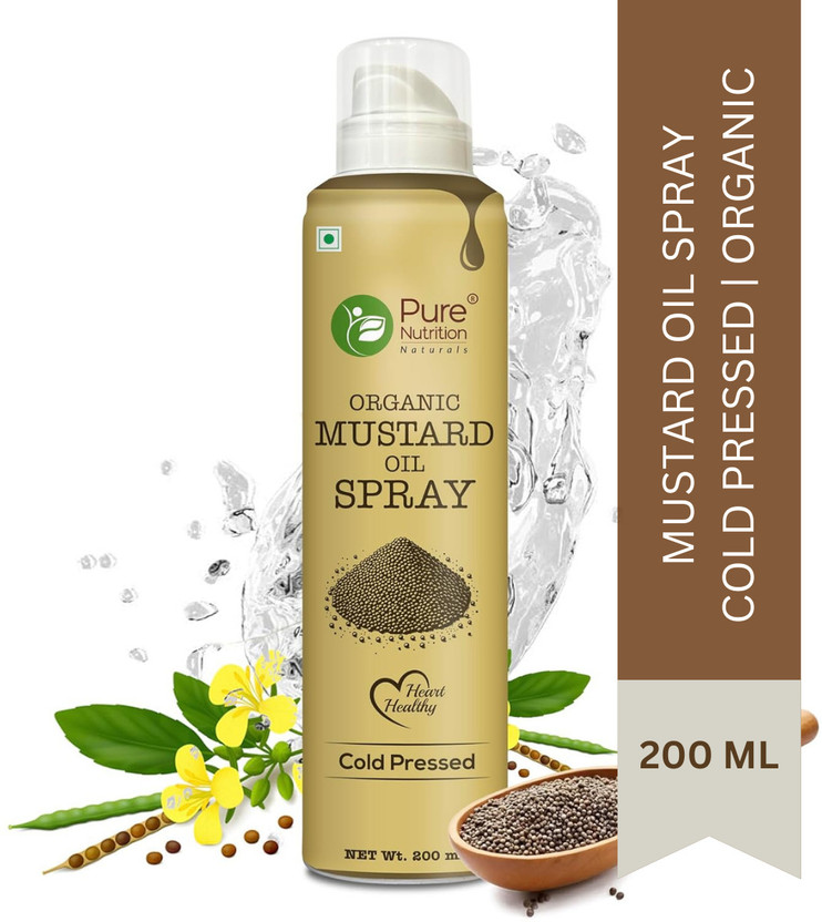 Pure Pure Nutrition Cooking Mustard Oil Spray Cold Pressed Natural Sarson Oil For Cooking Mustard Oil(200 ml) - Flipkart Deal