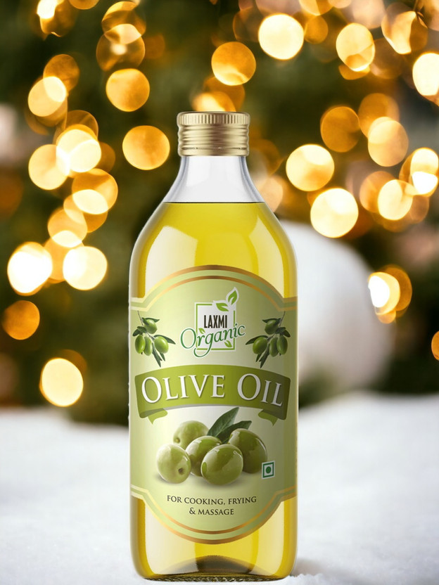 LAXMI ORGANIC Olive oil Jaitun ka tail virgin Extra Light edible cooking body hair massage tel Olive Oil PET Bottle(1000 ml)