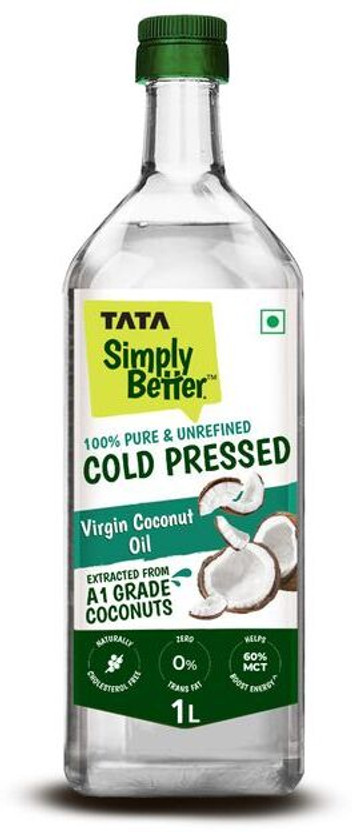 Tata Simply Better Virgin Cold Pressed Coconut Oil PET Bottle(1 L)
