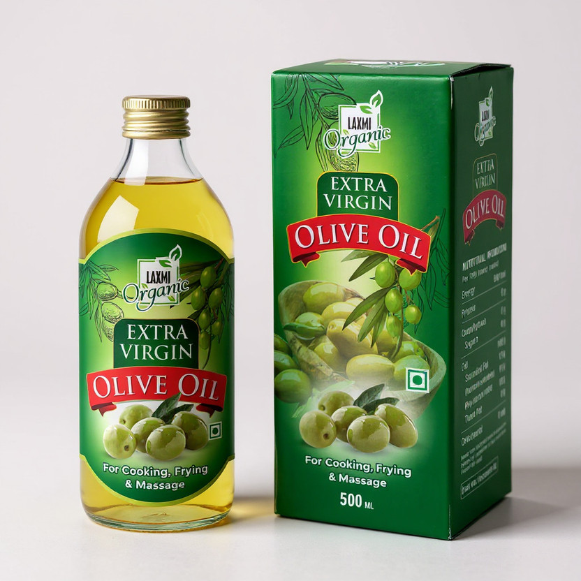 LAXMI ORGANIC extra virgin olive oil for cooking Olive Oil PET Bottle(500 ml)