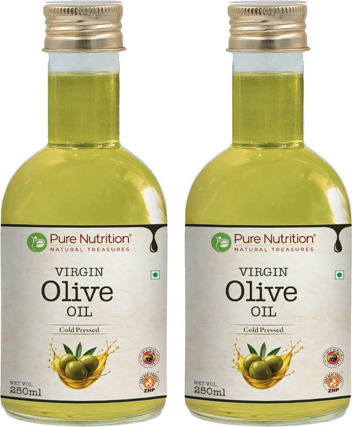 Pure Nutrition VITALS Raw Cold Pressed Olive Oil Rich in Antioxidant & Zero Cholesterol(250 ml) Olive Oil PET Bottle(2 x 250 ml)