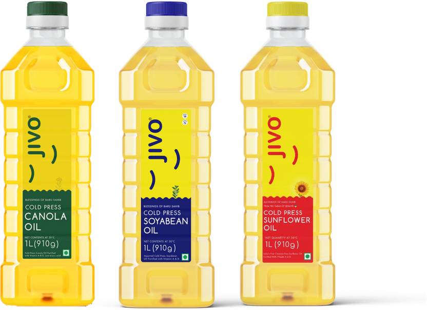JIVO Canola Cold Press Edible Oil, Cold Press Soyabean & Sunflower Oil
