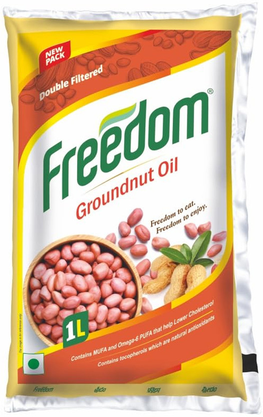 Freedom Double Filtered Groundnut Oil Pouch(910 g)