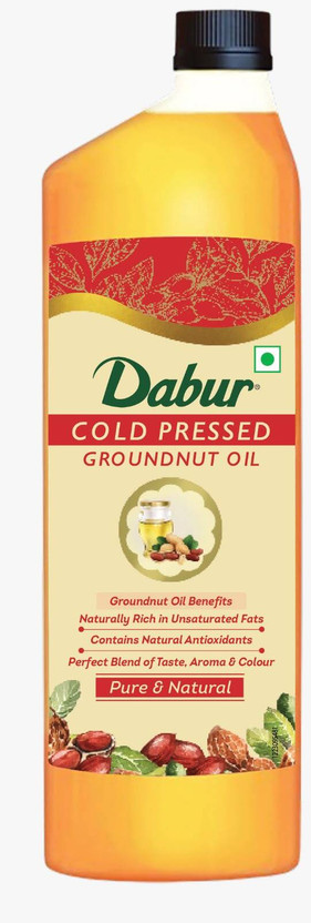 Dabur Cold Pressed Groundnut (Pack of 2) | Rich Aroma | Everyday Cooking Groundnut Oil(2 x 1 L)