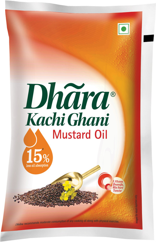 DHARA Kachi Ghani Mustard Oil Pouch(1 L)