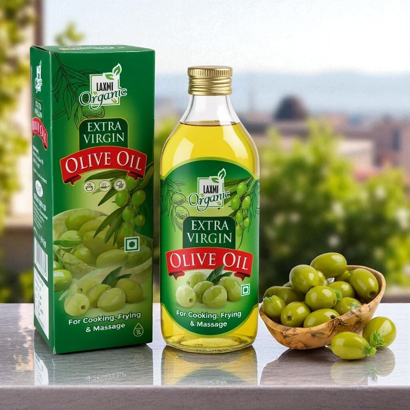 LAXMI ORGANIC extra virgin olive oil for cooking Olive Oil PET Bottle(1000 ml)