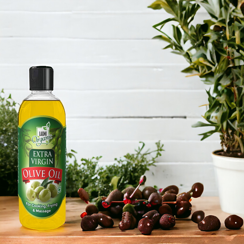 LAXMI ORGANIC Extra virgin Olive oil Jaitun ka tail light edible cooking body hair massage tel Olive Oil(200 ml)