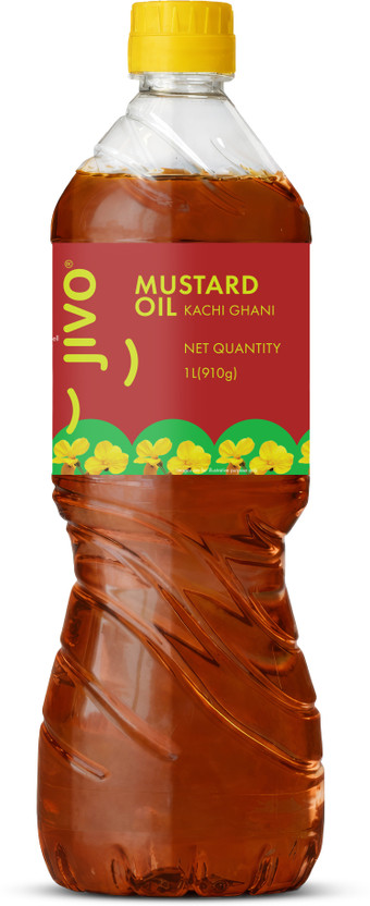 JIVO Cold Pressed Pure Cooking (Pack of 1) Mustard Oil Plastic Bottle(1 L)