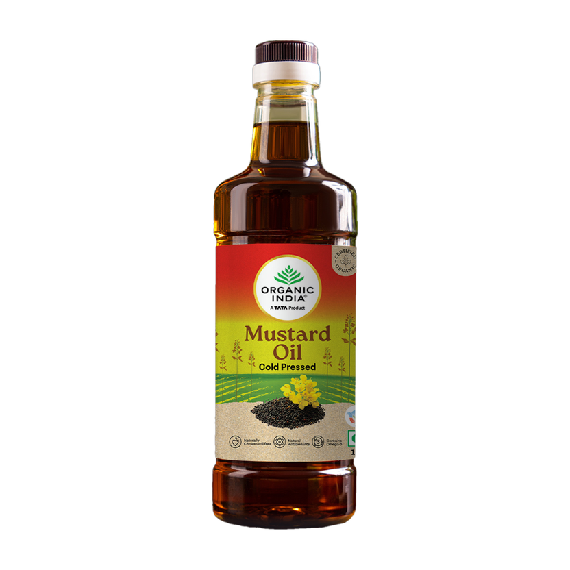 ORGANIC INDIA Mustard Cold Pressed Oil, Lab Tested on 250+ Parameters (1000ml) Mustard Oil(1 L)