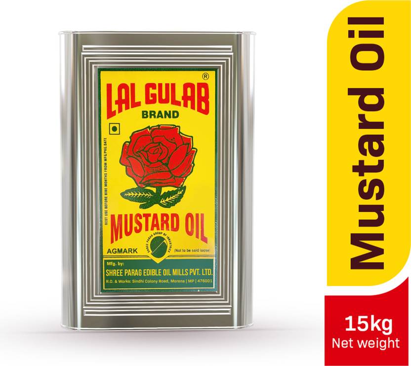 lal gulab Kachi Ghani Mustard Oil, 15 Litre tin Mustard Oil Tin Price