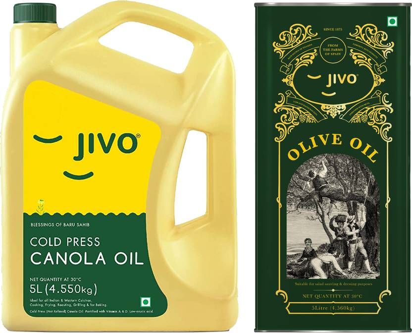 JIVO Extra Virgin olive oil with Cold Pressed Canola Oil Can Price in