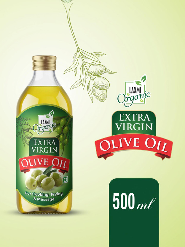 LAXMI ORGANIC Extra virgin OLIVE Jaitun tail for skin hair face treatment baby body massage(500 ml)