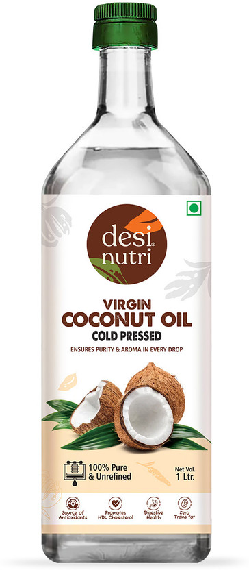 Desi Nutri Cold Pressed Virgin Coconut Oil Coconut Oil PET Bottle(1 L)