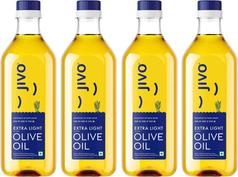JIVO Extra Light Olive Oil 4 Litre | Imported from Spain Olive Oil(4 x 1 L)