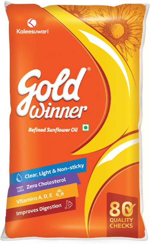 Gold Winner Refined Sunflower Oil Pouch(1 L)