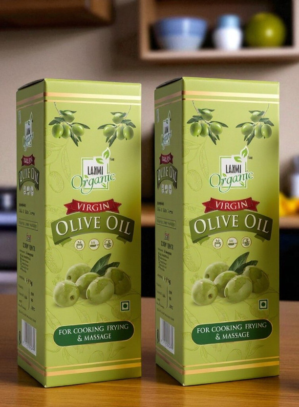 LAXMI ORGANIC OLIVE OIL Jaitun tail Edible food cooking oil extra light and for skin Olive Oil(2 x 1 L)