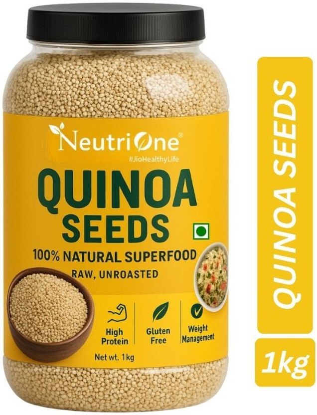 NeutriOne Quinoa Seeds White 1kg | 100% Natural Superfood | Weight Management,High Protein Quinoa Seeds(1 kg)