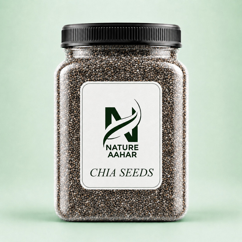 Nature Aahar Raw Chia for Weight loss with Omega 3 and Fiber, Rich in Calcium, Chia Seeds Black Chia Seeds, Chia Seeds(250 g)