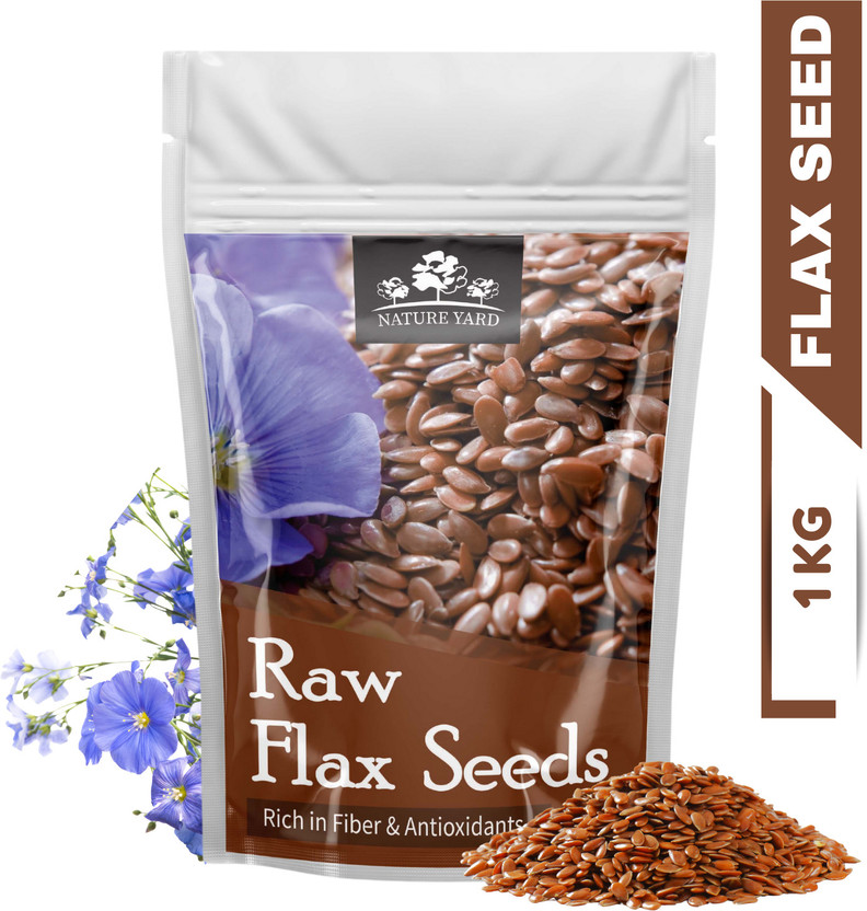 NATURE YARD Raw Flax seeds Rich in Omega 3, Zinc & Protein/ Alsi Seeds for Weight Management Brown Flax Seeds(1 kg)