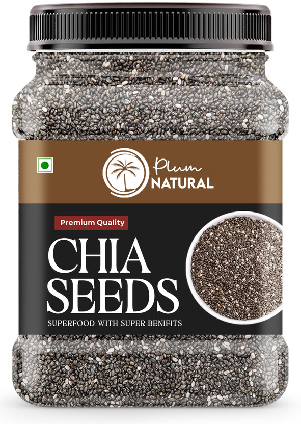 Plum Natural Edible Chia Seeds for Weight Loss Rich in Omega 3, Fiber, Calcium, Protein Chia Seeds, Black Chia Seeds(1 kg)