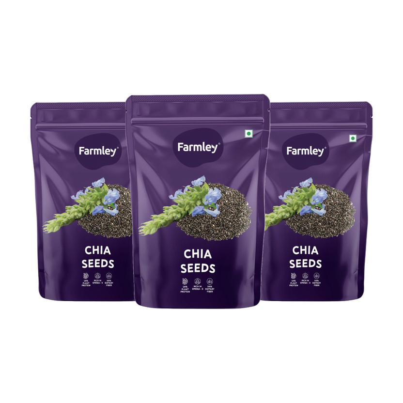 Farmley Premium Chia Seeds 600g (Pack of 3- Each 200g) Chia Seeds(3 x 200 g)