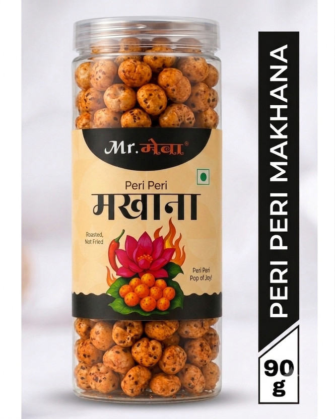 Mr.Meva Peri Peri Roasted Makhana 90g | Crunchy Fox Nuts | Healthy Snack Jar Makhana(90 g)